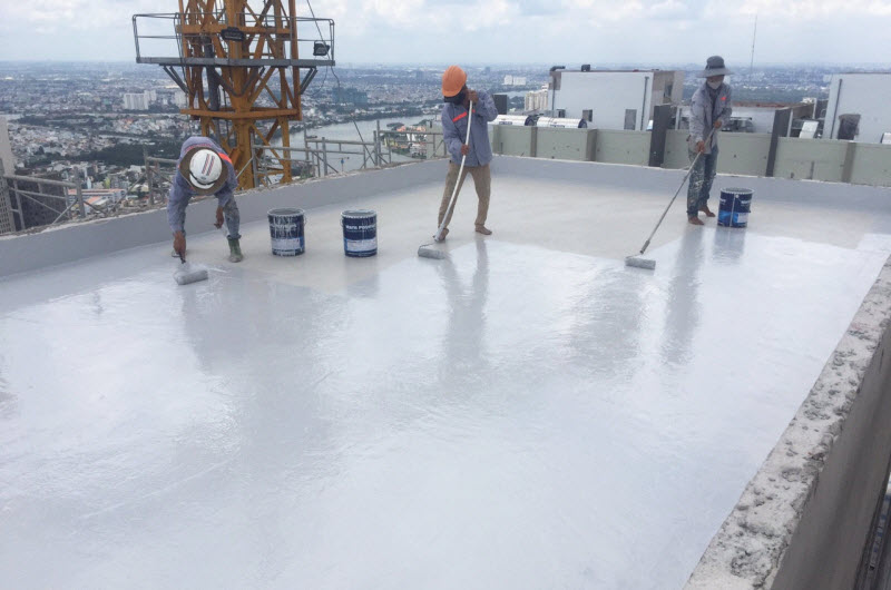 thi công chống thấm sàn mái bê tông tại quận Tây Hồ