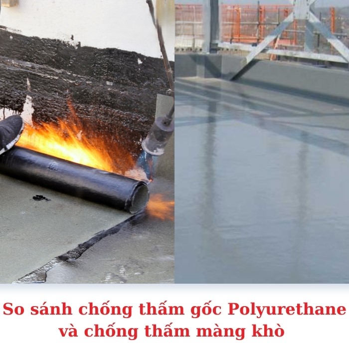 So sánh màng khò bitum và gốc polyurethane